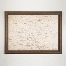 Load image into Gallery viewer, Custom Laser Cut Wooden Star Map with Glow in the Dark Stars