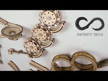 Load and play video in Gallery viewer, A video of the Infinity Trax wooden marble run crowd funding campaign.