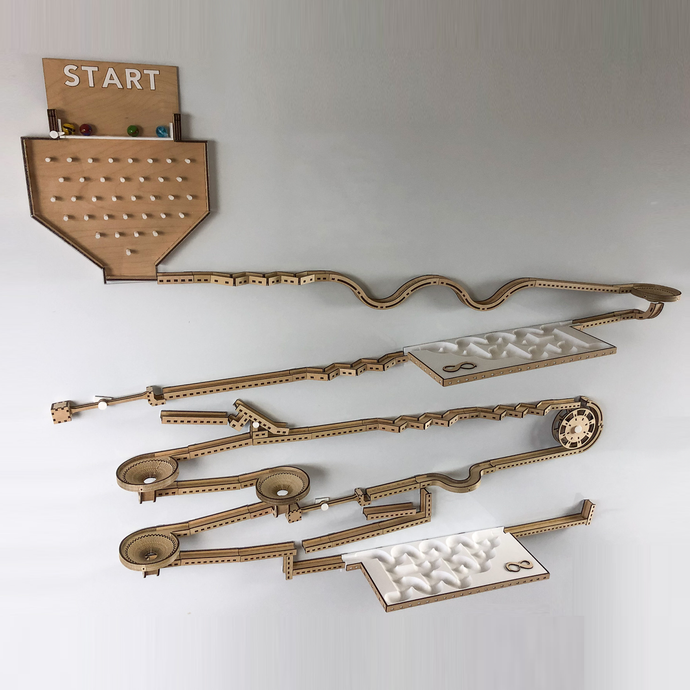 Wooden marble track race
