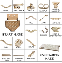 Load image into Gallery viewer, Infinity Trax - Racing Edition | Laser Cut Wooden Marble Run Digital Download
