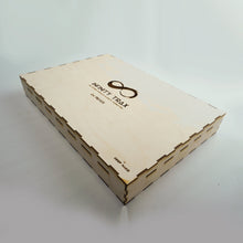 Load image into Gallery viewer, A picture of the Infinity Trax wooden box. 
